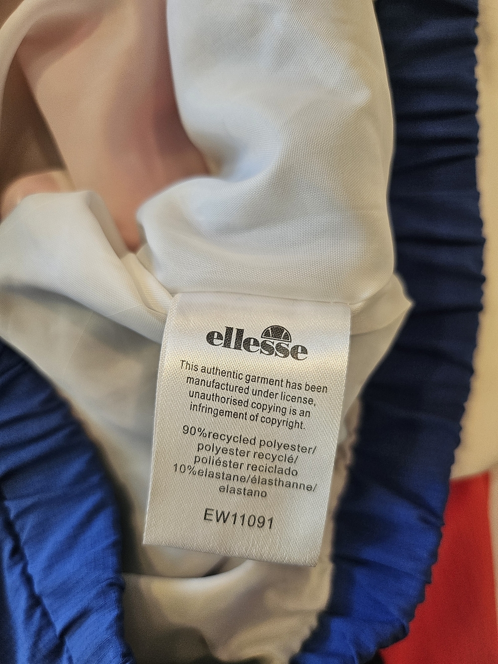 ellesse Colorblock Cropped Windbreaker Jacket - White/Red/Blue/Teal - Picture 5 of 7